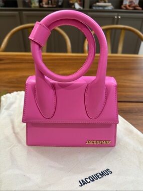 Jacquemus The Knot Chiquito Hot Pink Leather Mini Top-Handle Bag